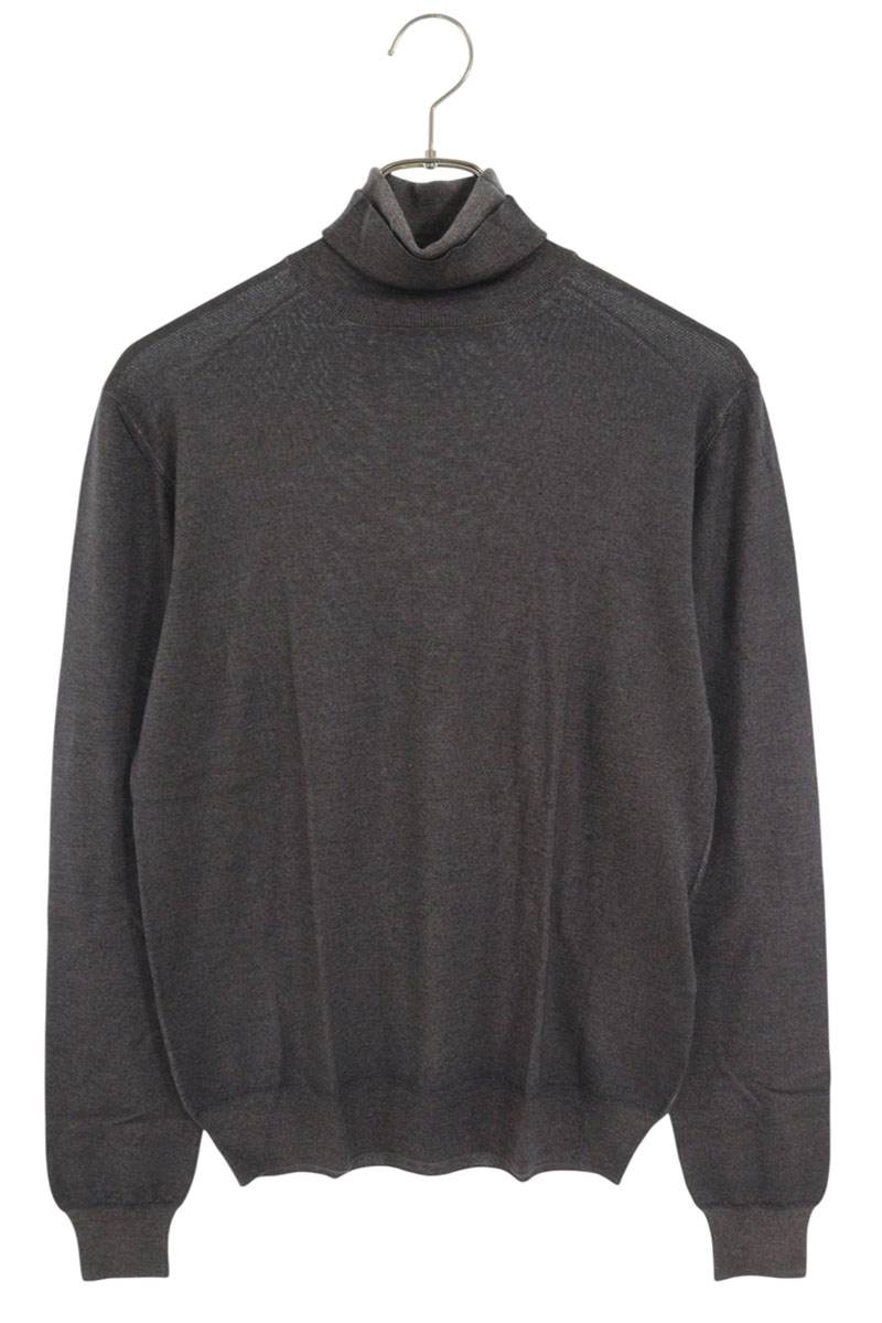 Prada Gray Silk Blend High Gauge Turtleneck Knit Size S