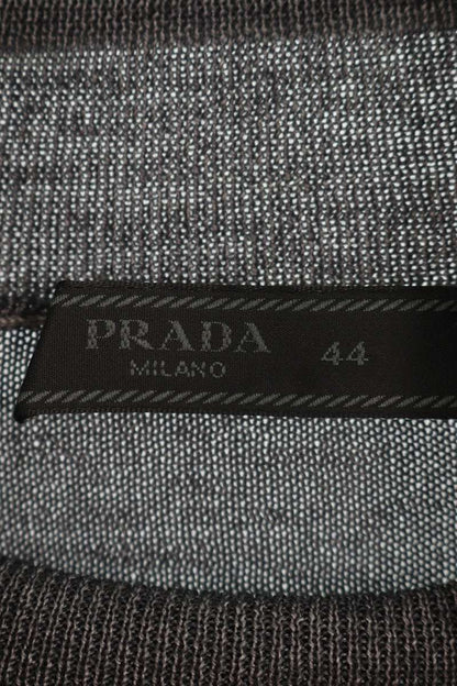 Prada Gray Silk Blend High Gauge Turtleneck Knit Size S
