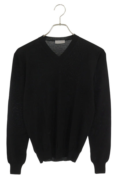 Dior HOMME Black Wool BEE Embroidered V-Neck Knit Size XXS