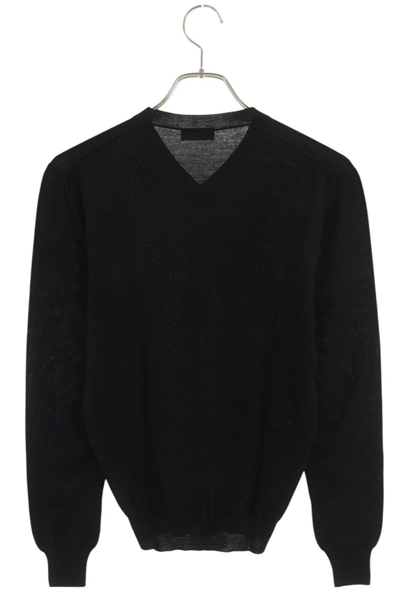 Dior HOMME Black Wool BEE Embroidered V-Neck Knit Size XXS
