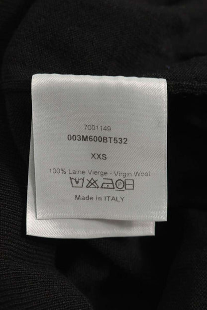 Dior HOMME Black Wool BEE Embroidered V-Neck Knit Size XXS