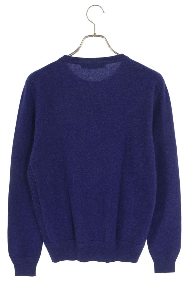 Louis Vuitton LV Logo Embroidered Crewneck Knit Sweater Blue Size S
