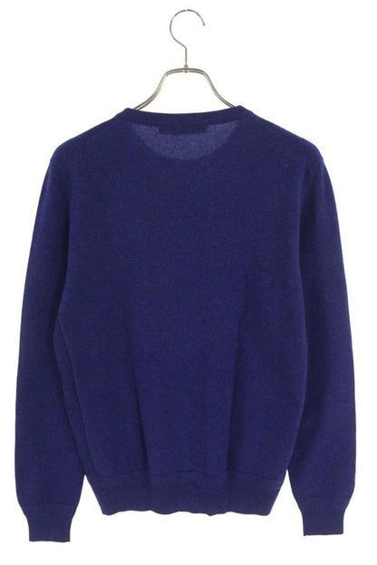 Louis Vuitton LV Logo Embroidered Crewneck Knit Sweater Blue Size S