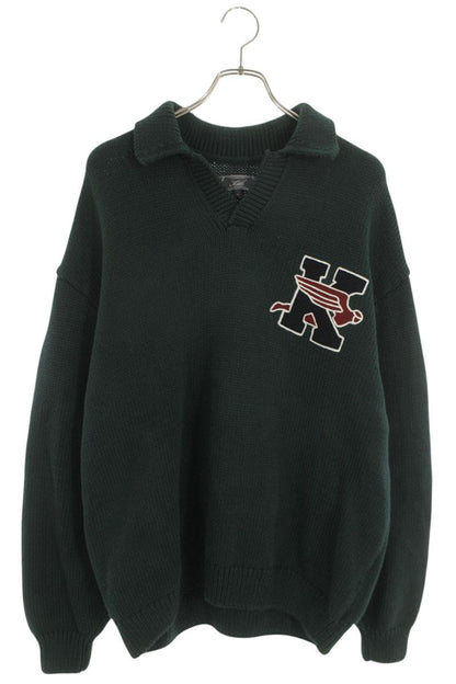 KITH 25AW Green Cotton Patch Nelson Rugby Knit Size M
