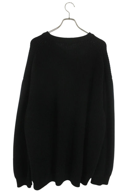 CELINE Black Front Logo Wool Angora Knit Size XL