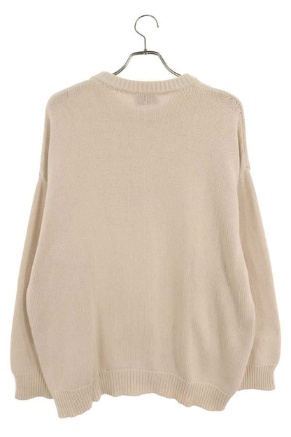 Balenciaga Rhinestone Logo Crewneck Knit Sweater White Size XS