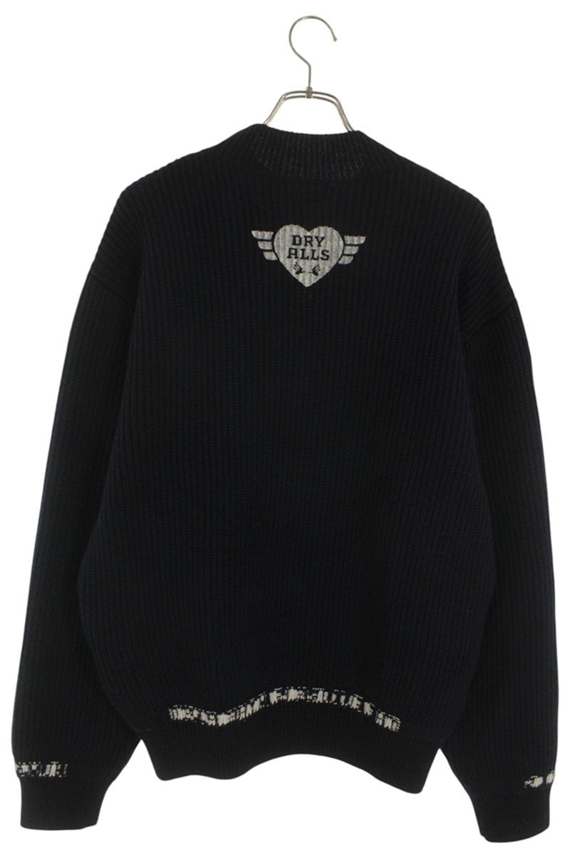 Human Made Logo Print Knit Sweater Blue Size XL