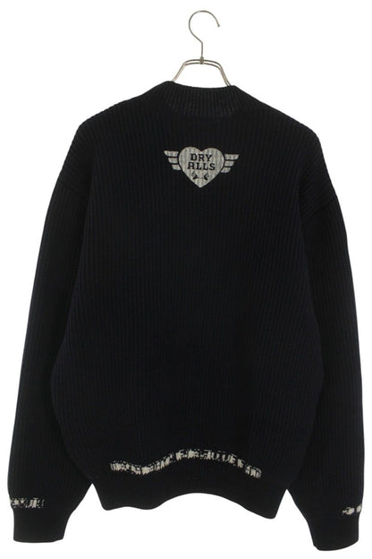 Human Made Logo Print Knit Sweater Blue Size XL