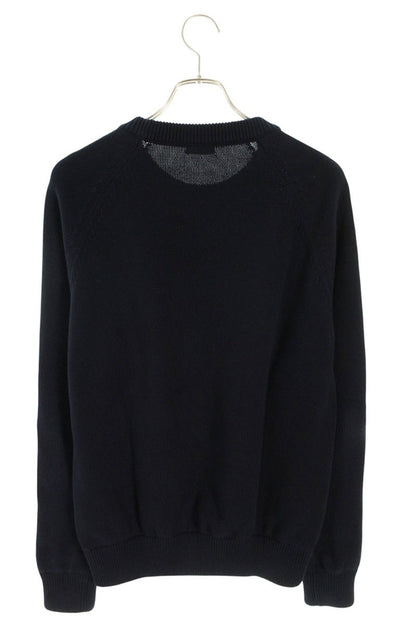 DIOR Navy Oblique Panel Cotton Silk Crew Neck Knit Size M