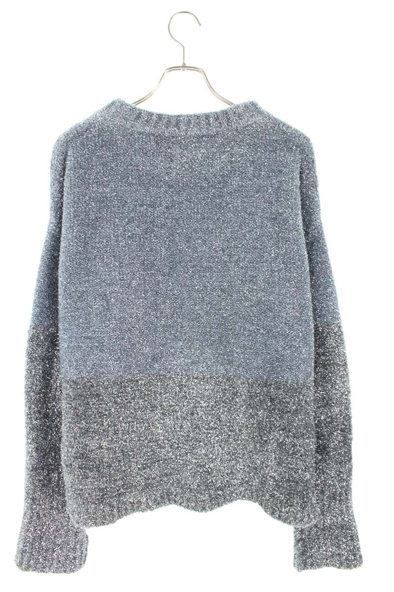 ERL Silver Skull Intarsia Metallic Nylon Knit Size XL