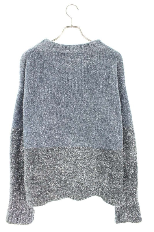 ERL Silver Skull Intarsia Metallic Nylon Knit Size XL