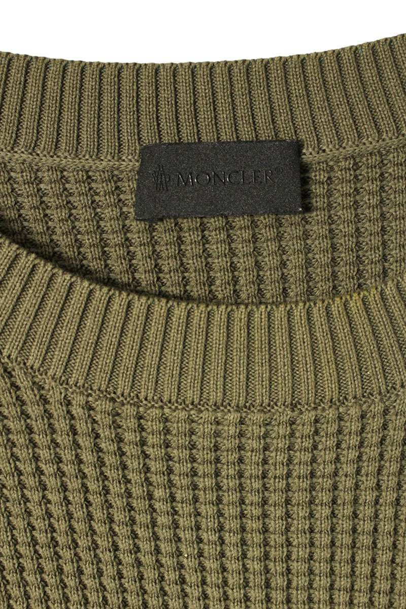 MONCLER Khaki Cotton Logo Patch Knit Size XL