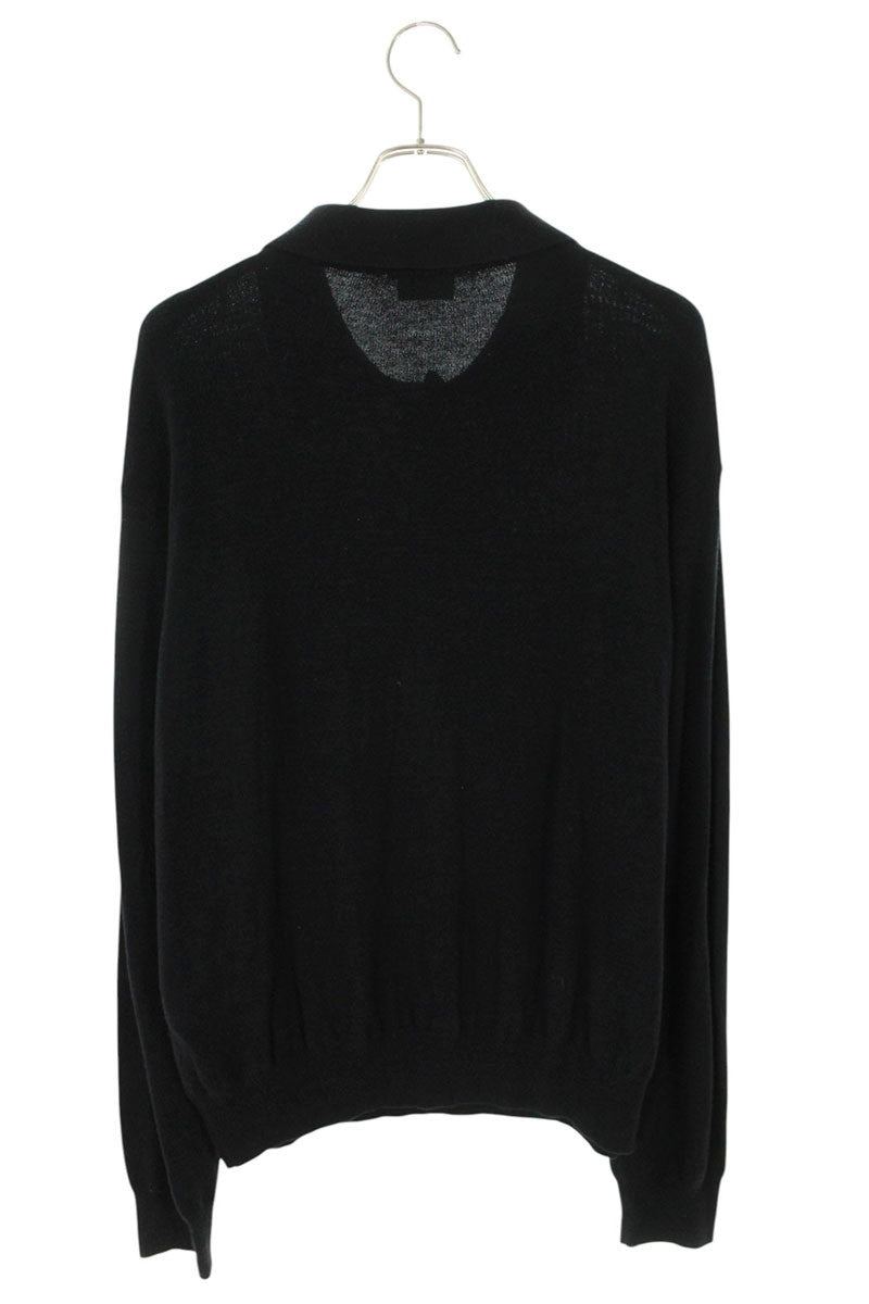 Saint Laurent Paris Polo Knit Sweater Black Size XXL