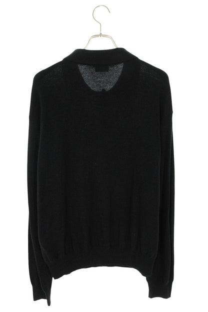 Saint Laurent Paris Polo Knit Sweater Black Size XXL