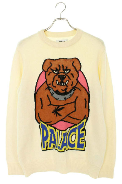 Palace 20AW Bulldog Knit Wool Blend White Size M