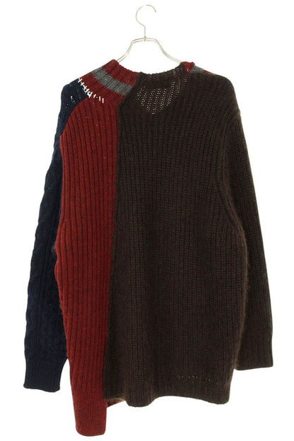 kolor Crazy Pattern Wool Mohair V-Neck Knit Multi Size L
