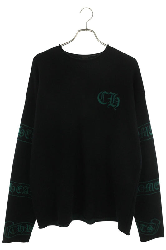 Chrome Hearts Scroll Label Logo Cashmere Knit Size L