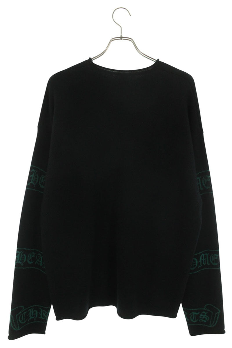 Chrome Hearts Scroll Label Logo Cashmere Knit Size L