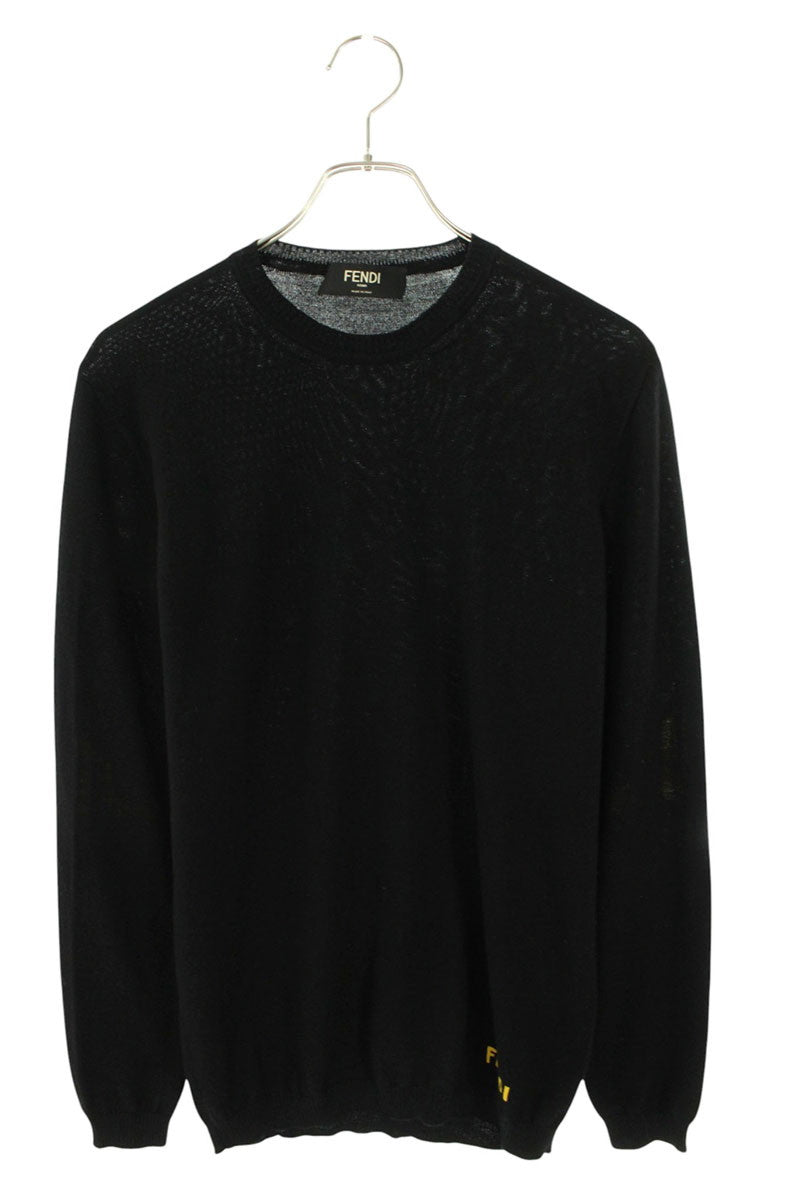 Fendi Logo Knit Sweater Black x Yellow Size 46