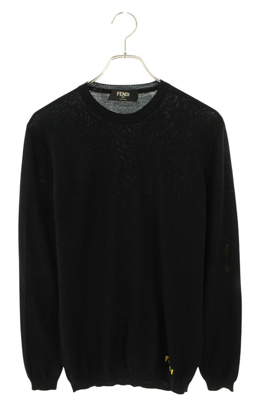Fendi Logo Knit Sweater Black x Yellow Size 46