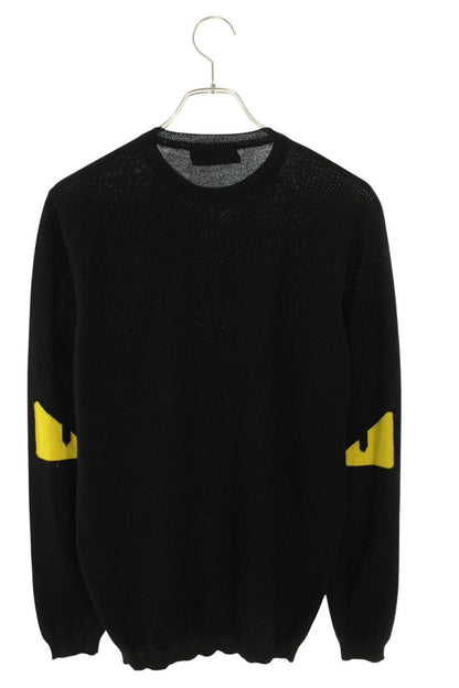 Fendi Logo Knit Sweater Black x Yellow Size 46