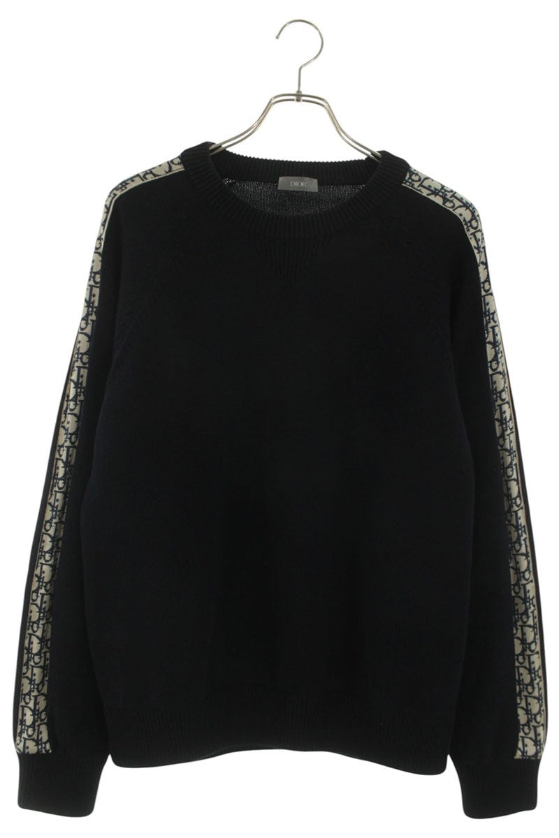 DIOR Oblique Panel Crewneck Knit Navy Size L