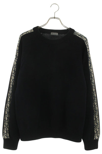 DIOR Oblique Panel Crewneck Knit Navy Size L