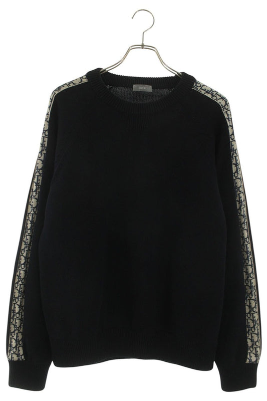 DIOR Oblique Panel Crewneck Knit Navy Size L