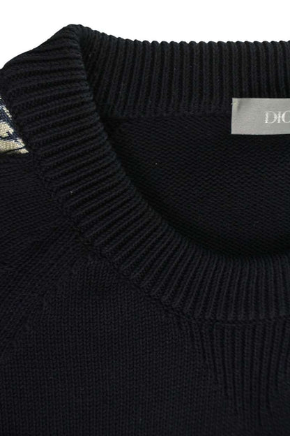 DIOR Oblique Panel Crewneck Knit Navy Size L