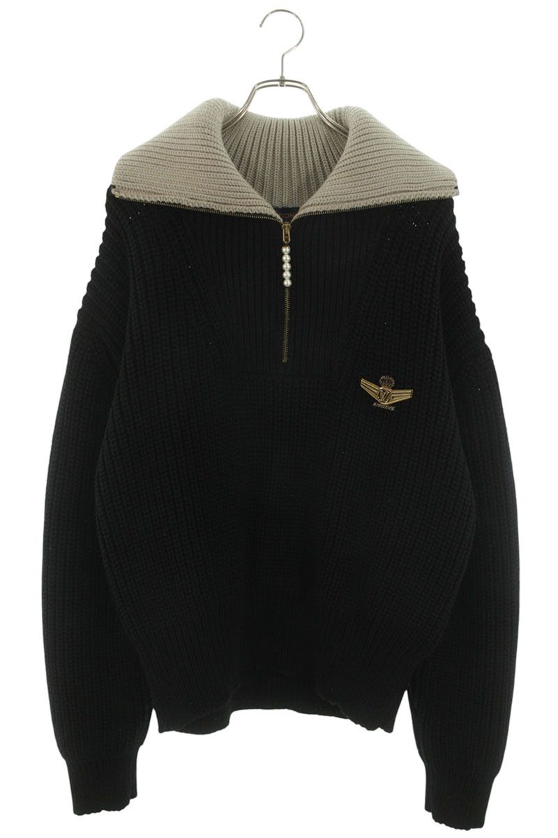 LOUISVUITTON 25SS Chunky Half-Zip Wool Blend Knit Size S