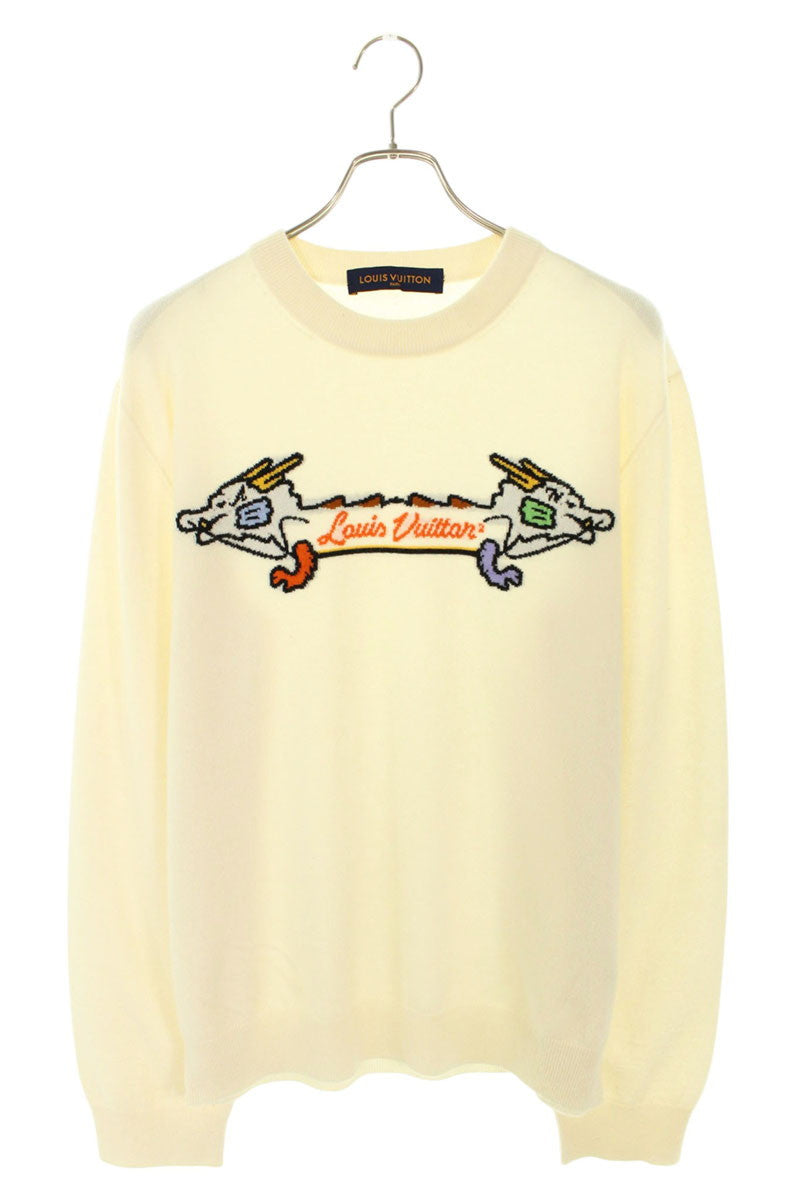Louis Vuitton 22SS Graphic Knit Sweater White Size L