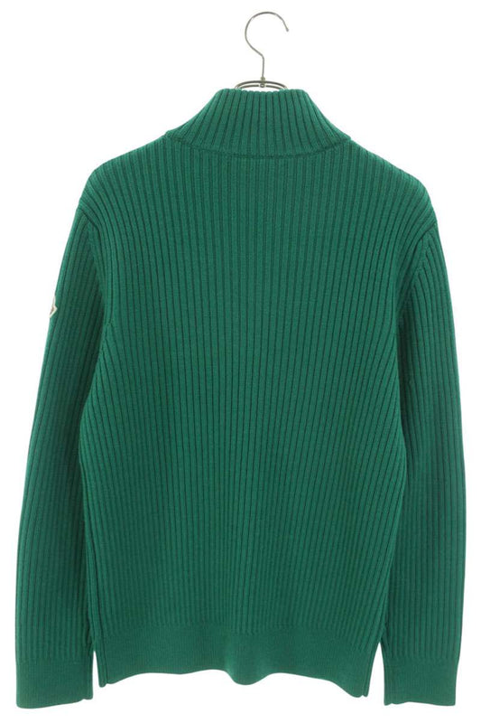 MONCLER Wool Half-Zip Knit Green Size XL