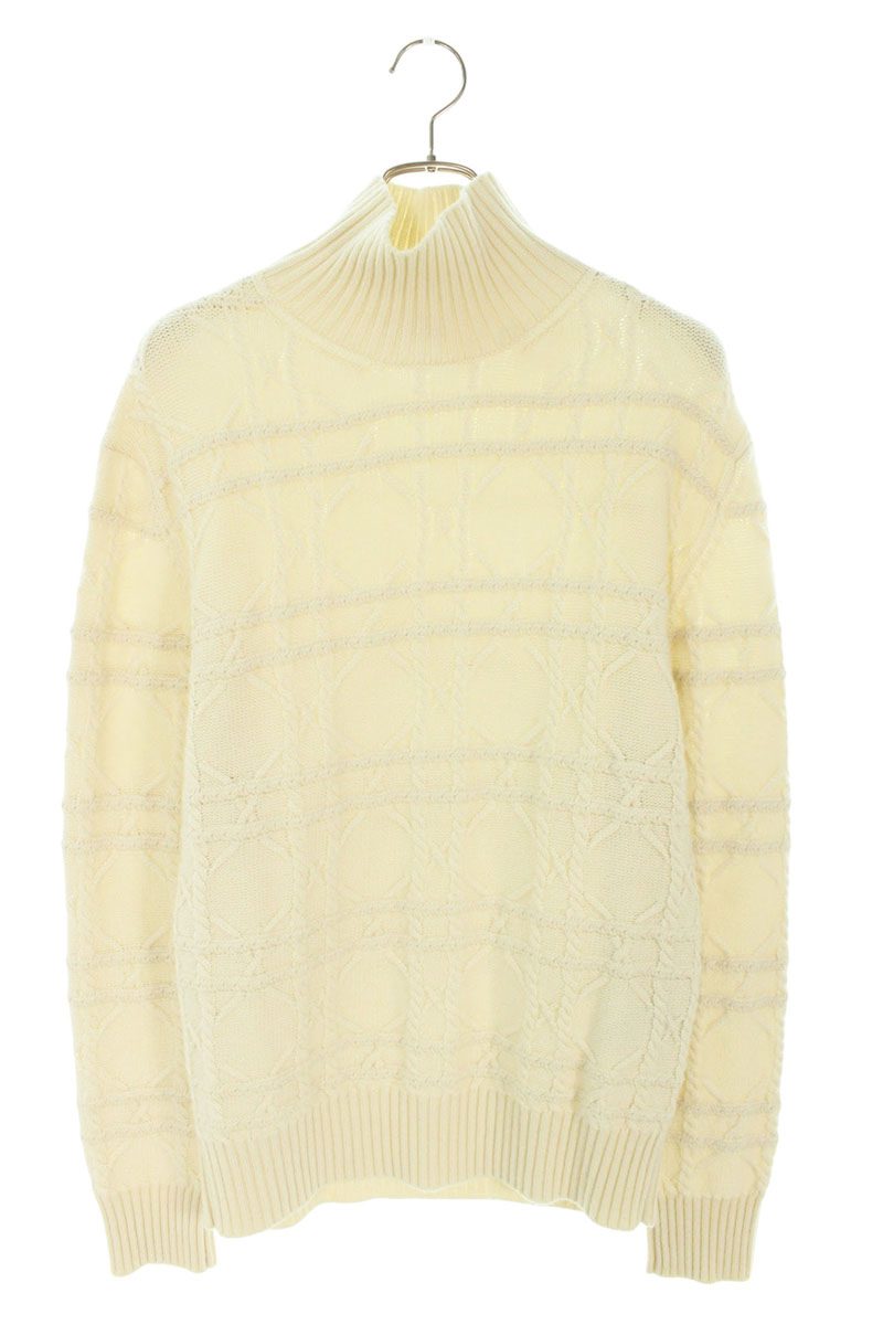 DIOR 25SS Cannage Cashmere High-Neck Knit Ivory Size S