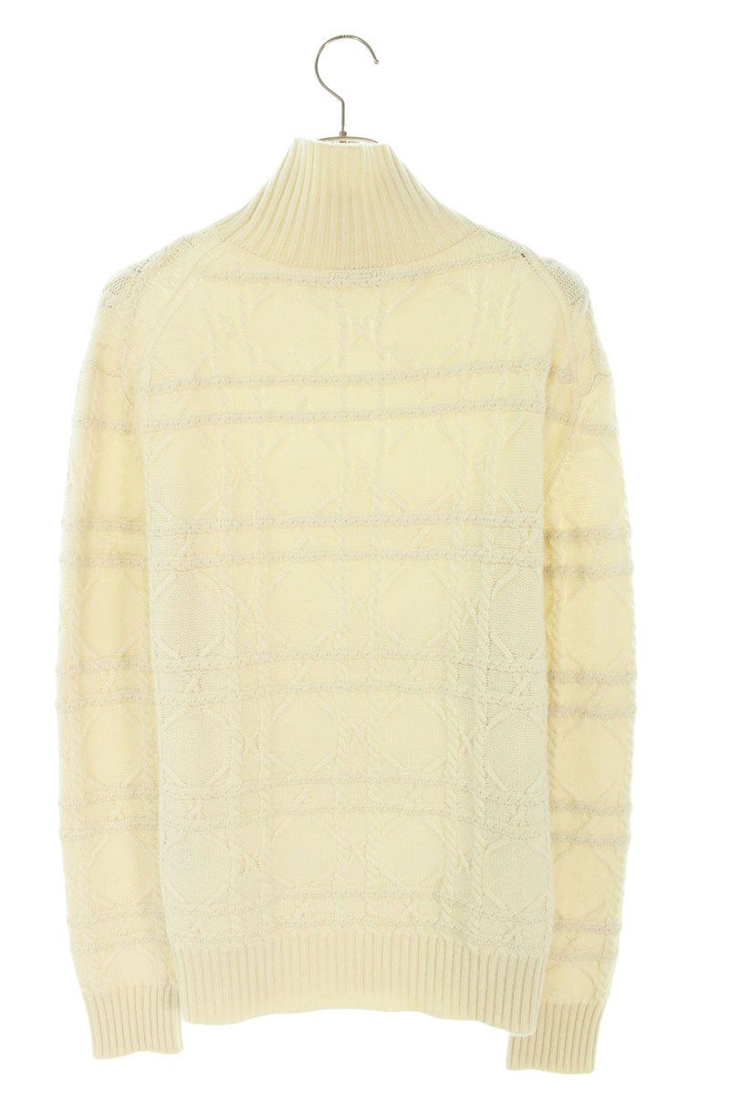 DIOR 25SS Cannage Cashmere High-Neck Knit Ivory Size S