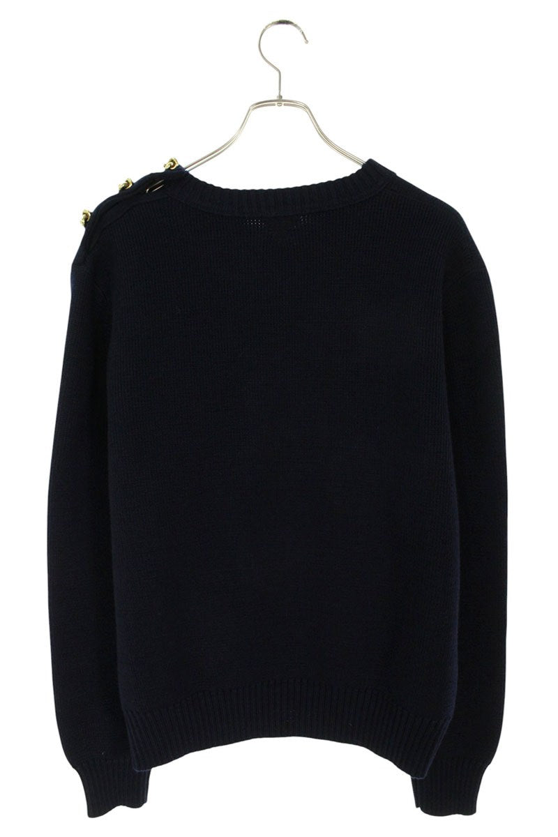 Bottega Veneta Shoulder Wool Knit Sweater Blue Size M