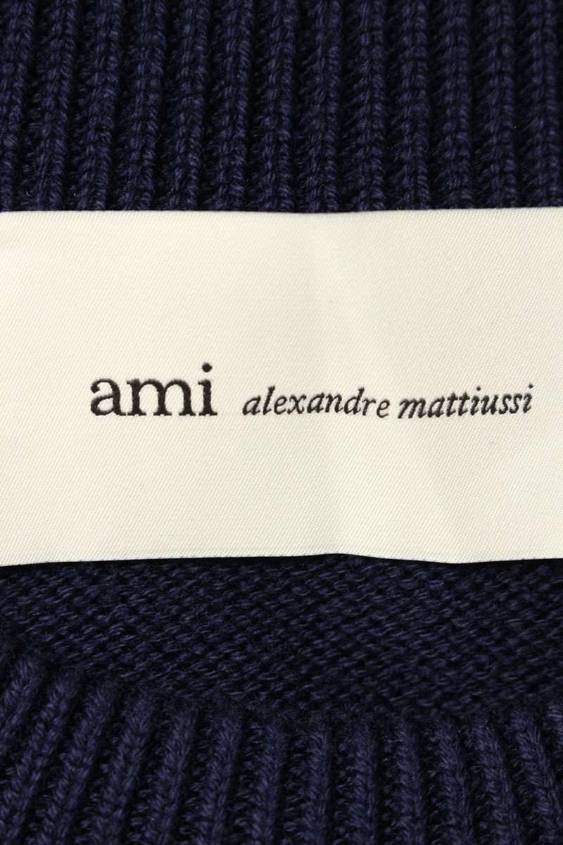 AMI 26SS Embroidered Crewneck Knit Sweater Blue x White Size XL