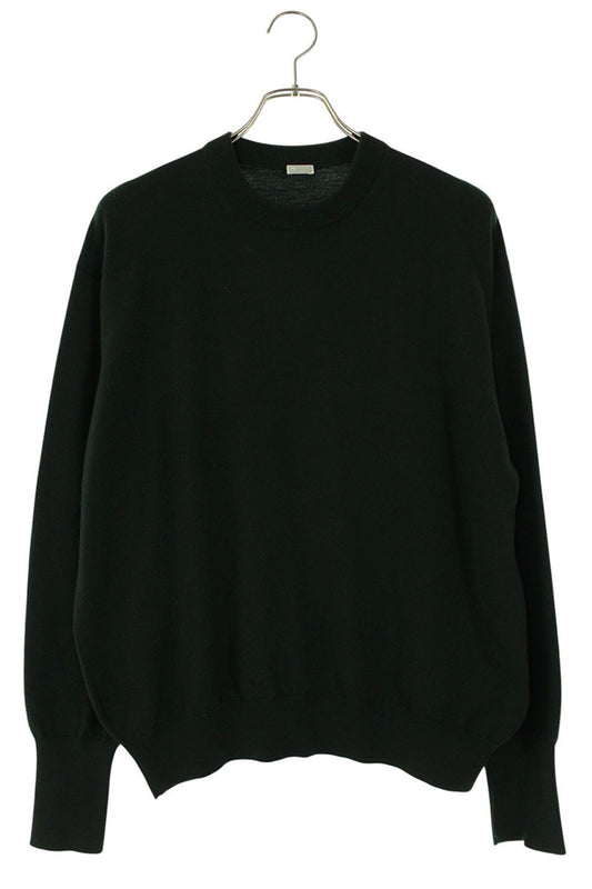 A.PRESSE Fine Gauge Crewneck Knit Green Wool Size M