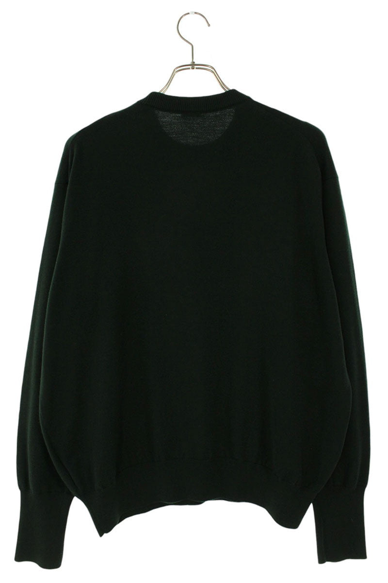 A.PRESSE Fine Gauge Crewneck Knit Green Wool Size M