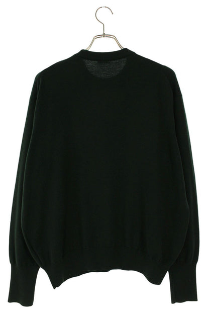 A.PRESSE Fine Gauge Crewneck Knit Green Wool Size M