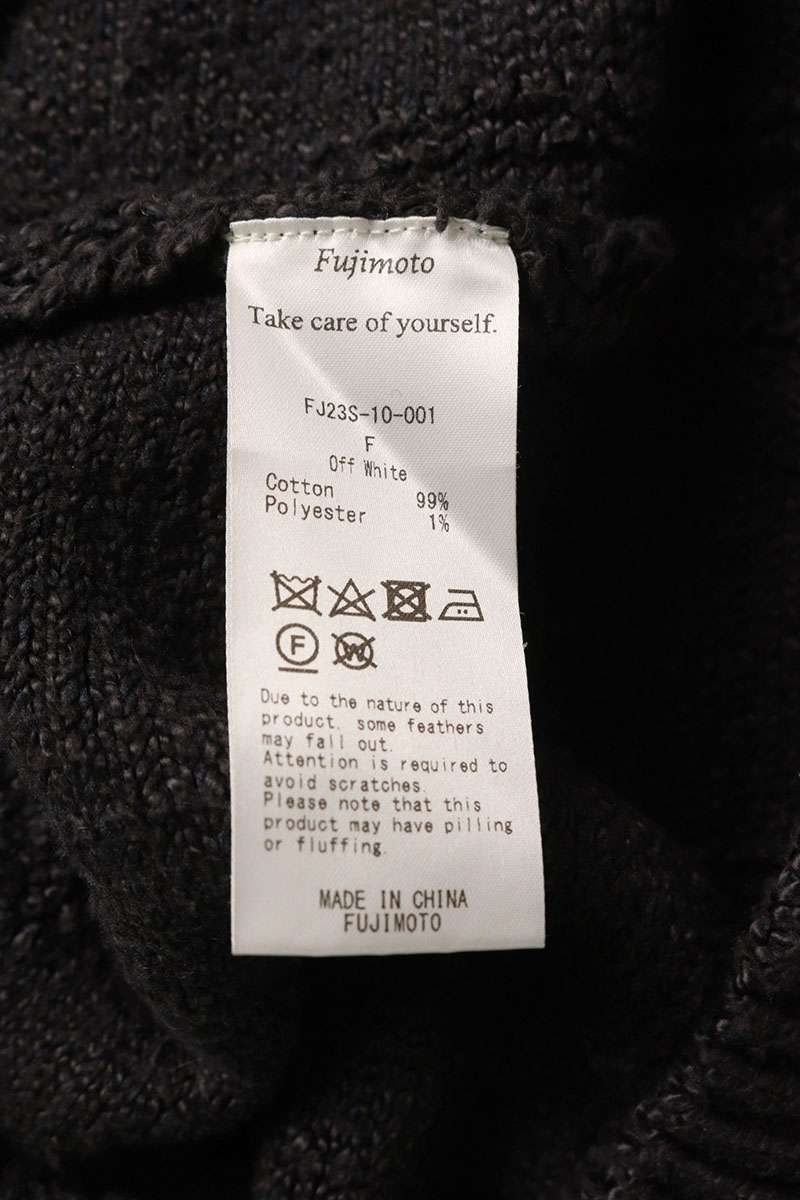 Fujimoto Cotton Crewneck Knit Gray Size L