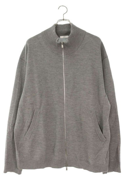 ATON Washi Wool Blend Zip-Up Knit Gray Size 6