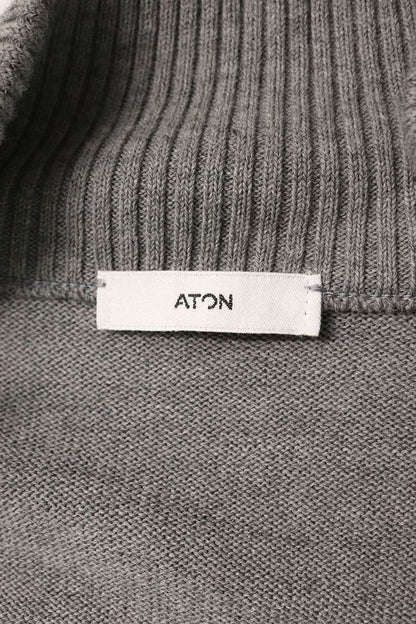 ATON Washi Wool Blend Zip-Up Knit Gray Size 6