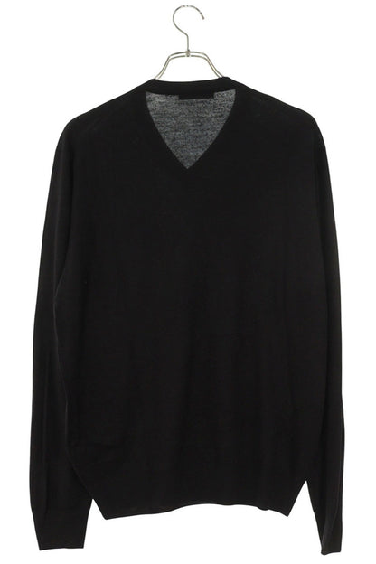 Cruciani Cashmere Silk Blend V-Neck Knit Black Size XL