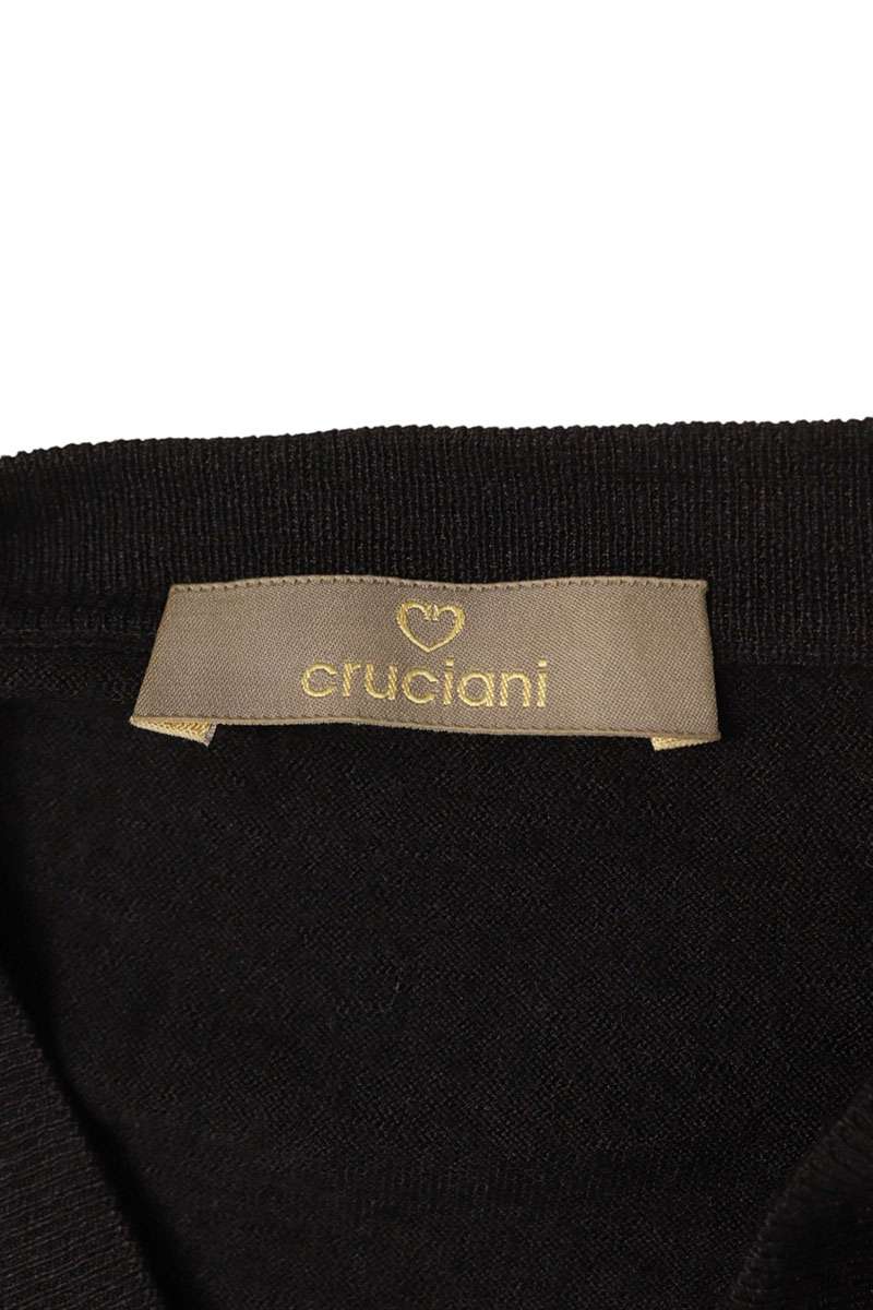 Cruciani Cashmere Silk Blend V-Neck Knit Black Size XL