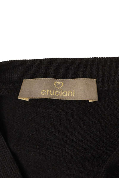 Cruciani Cashmere Silk Blend V-Neck Knit Black Size XL