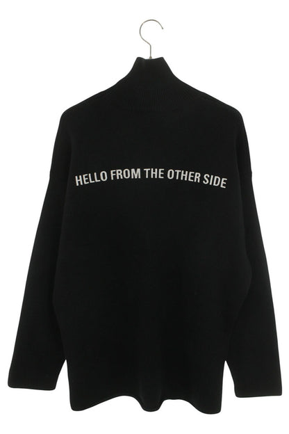 Balenciaga Embroidered High Neck Knit Sweater Black x Green Size XS