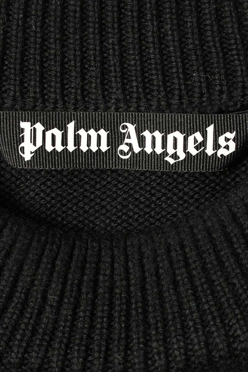 Palm Angels Logo Distressed Knit Sweater Black Size XL