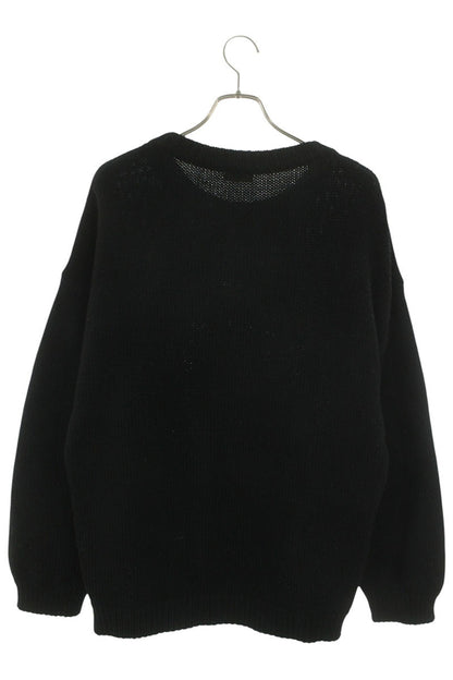 CELINE Pierrot Crewneck Knit Black Wool Blend Size S
