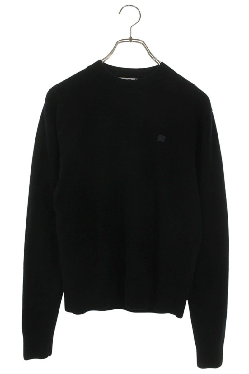 ACNE STUDIOS Face Logo Yak Wool Knit Black Size L