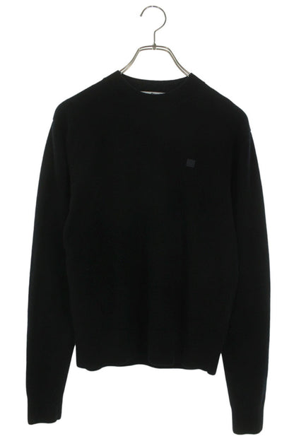ACNE STUDIOS Face Logo Yak Wool Knit Black Size L